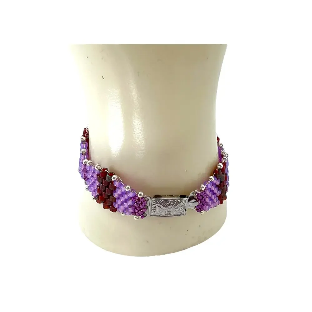 HANDMADE Violet Wave Bracelet 7.25'' Feminine Festival Fairy Boho Glam